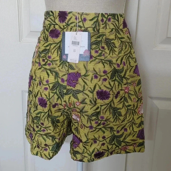 Anthropologie La Fuori Embroidered Shorts Floral Embroidery High Rise - Picture 7 of 9